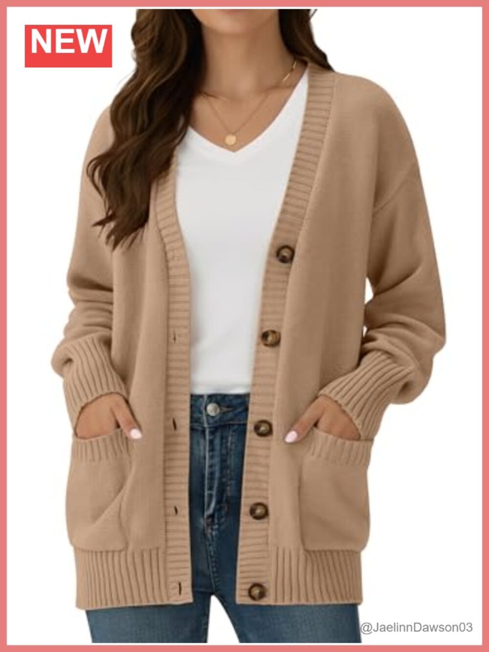 Women's Cotton Blend V-Neck Button Cardigan Sweater